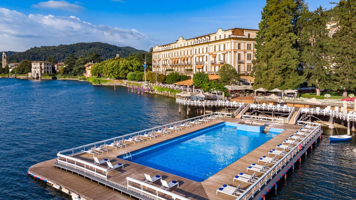 Villa D'Este, Italy — Villa D'Este - Drone view pool