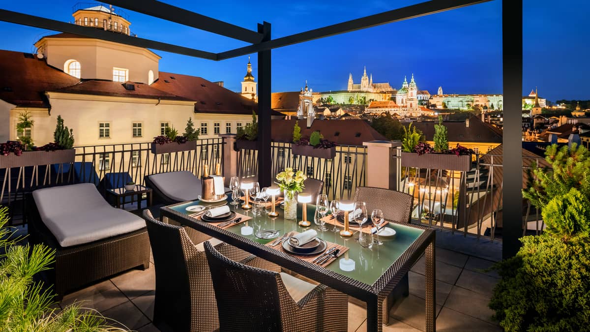 Mandarin Oriental, Prague, Czech Republic — Mandarin Oriental, Prague - Presidential Suite Terrace Night