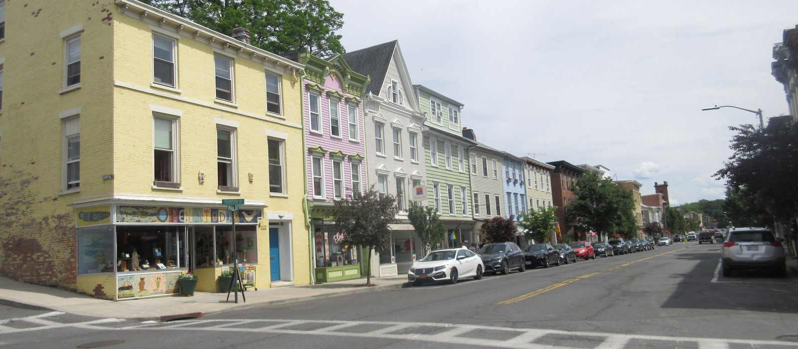 historic streetscape buildings shops