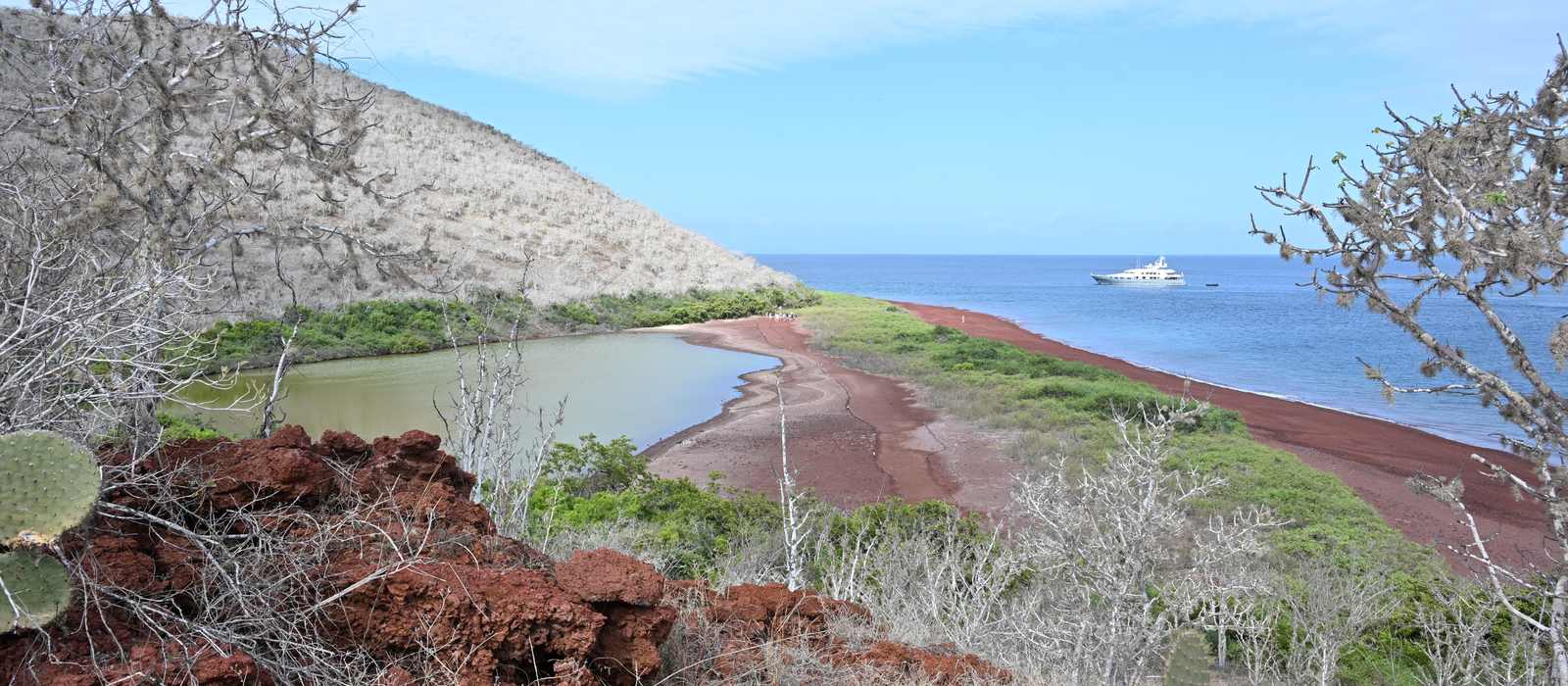 coastal landscape lagoon yacht