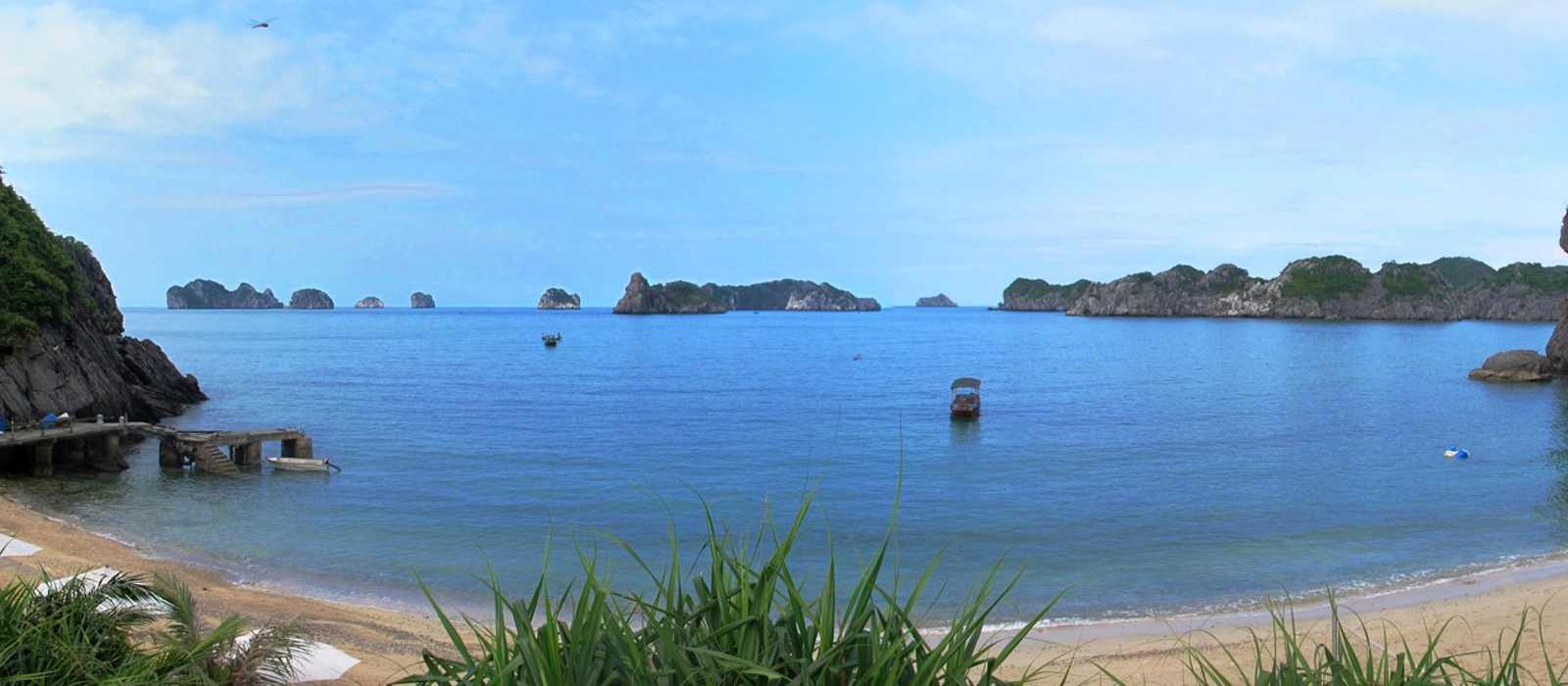 karst bay coastline islands boat
