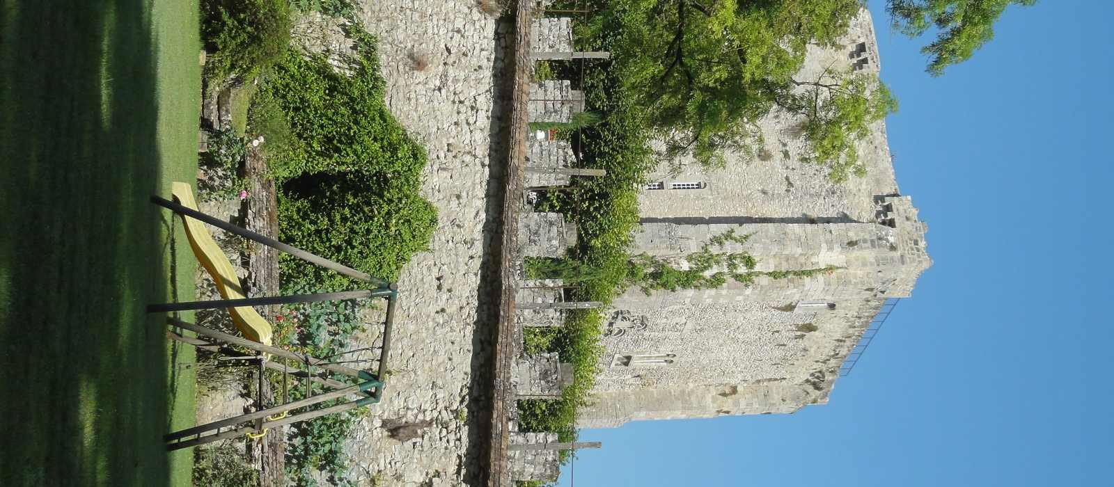 historic stone building garden