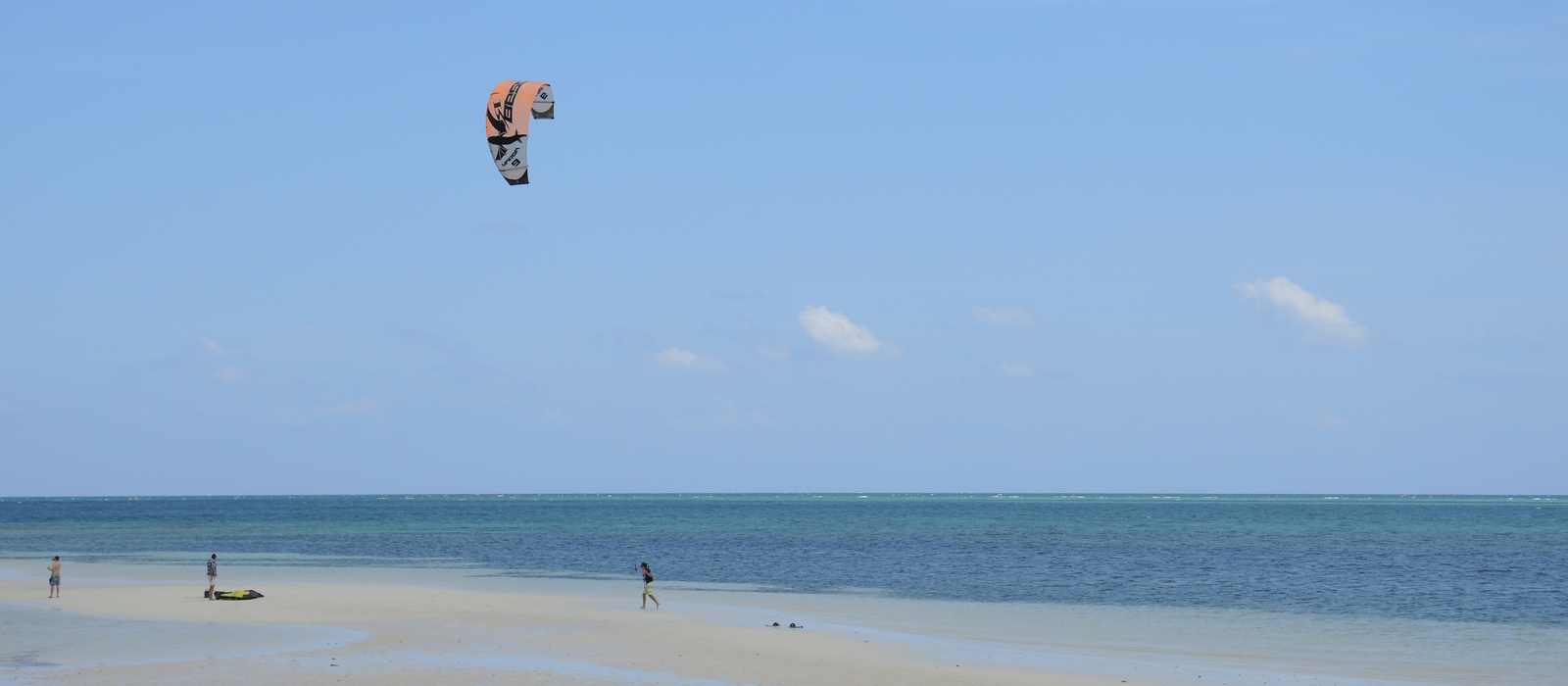 beach ocean kite surfer