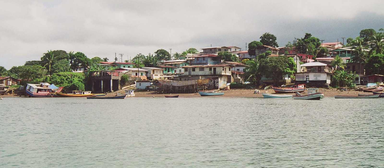 coastal village boats water