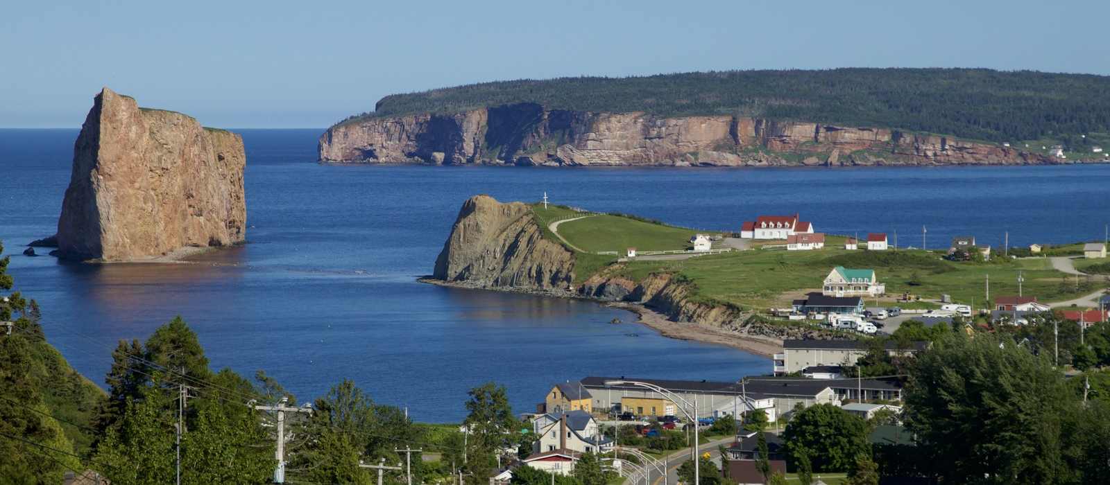 coastal village rock formations landscape