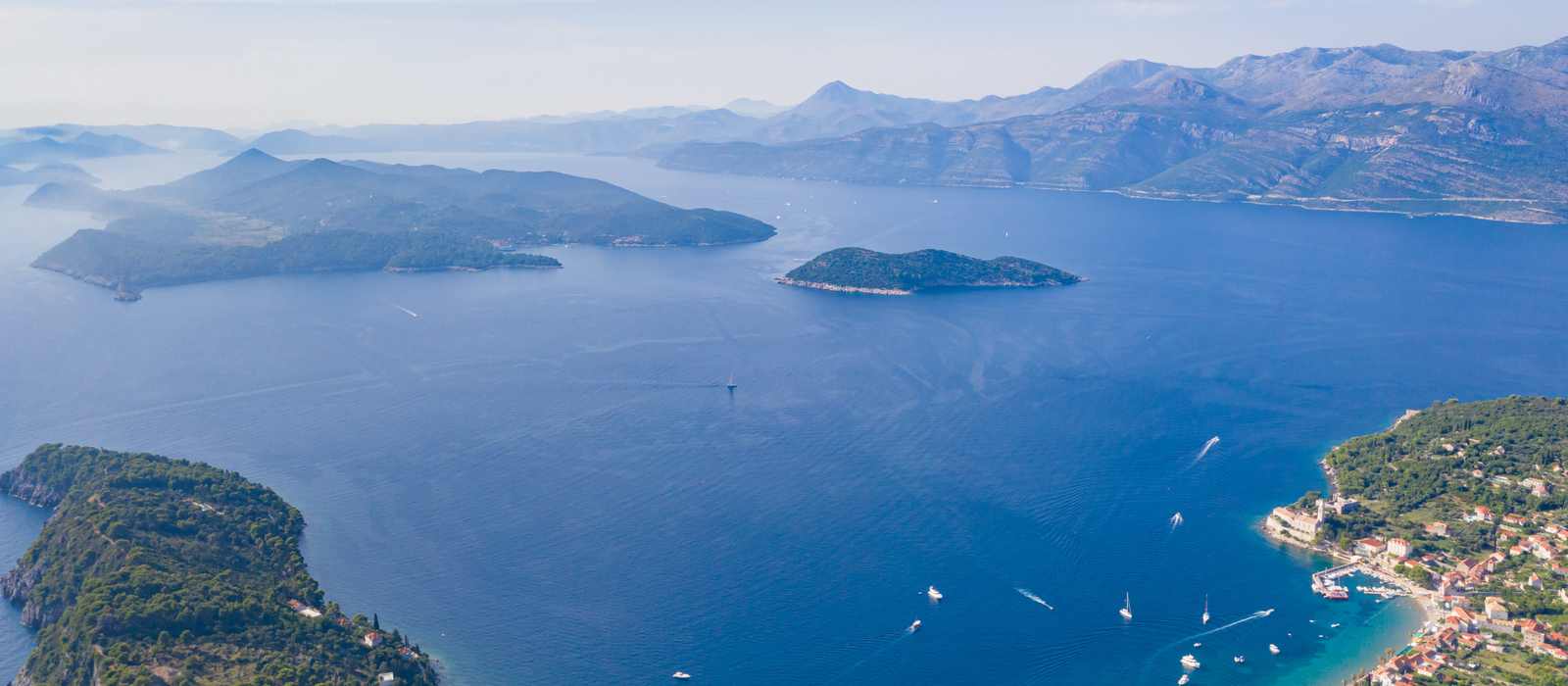 coastal town harbor islands sea