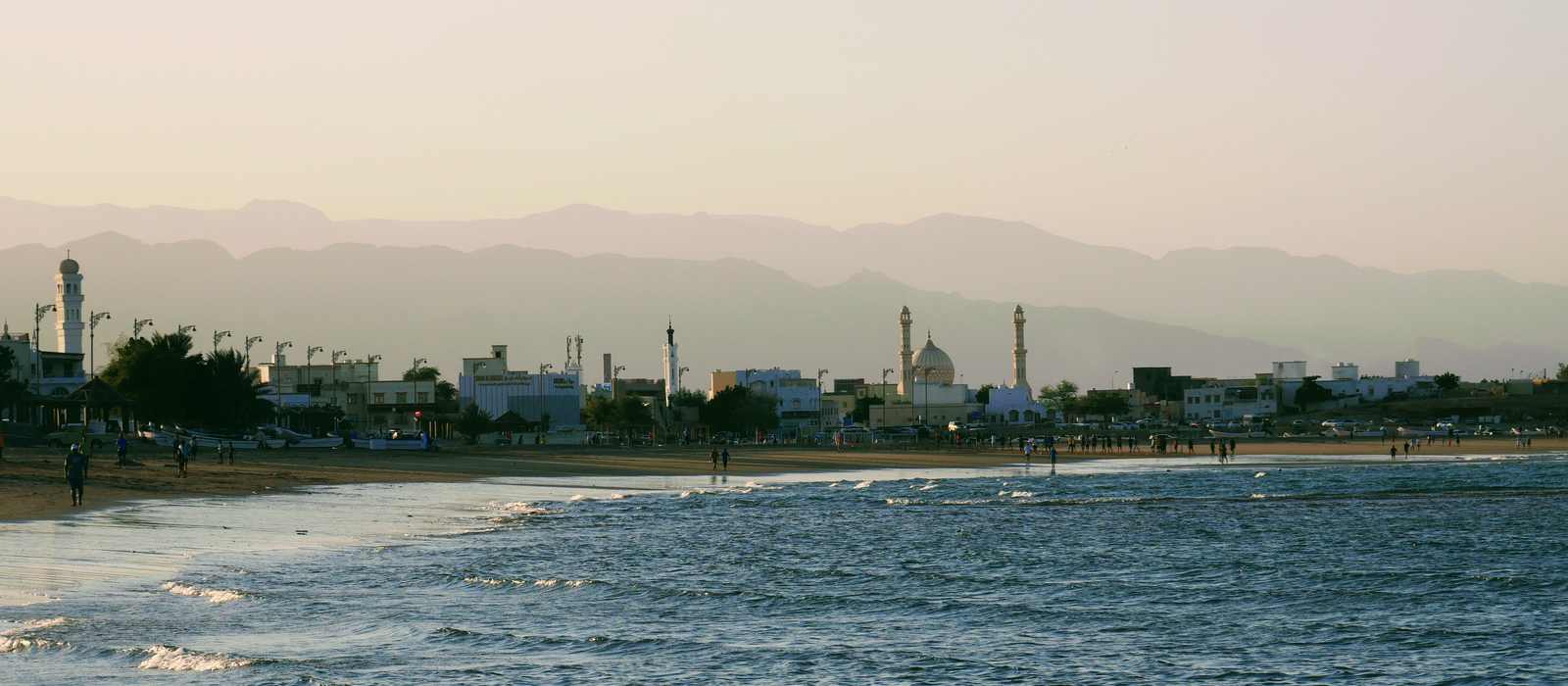 coastal town mosques mountains