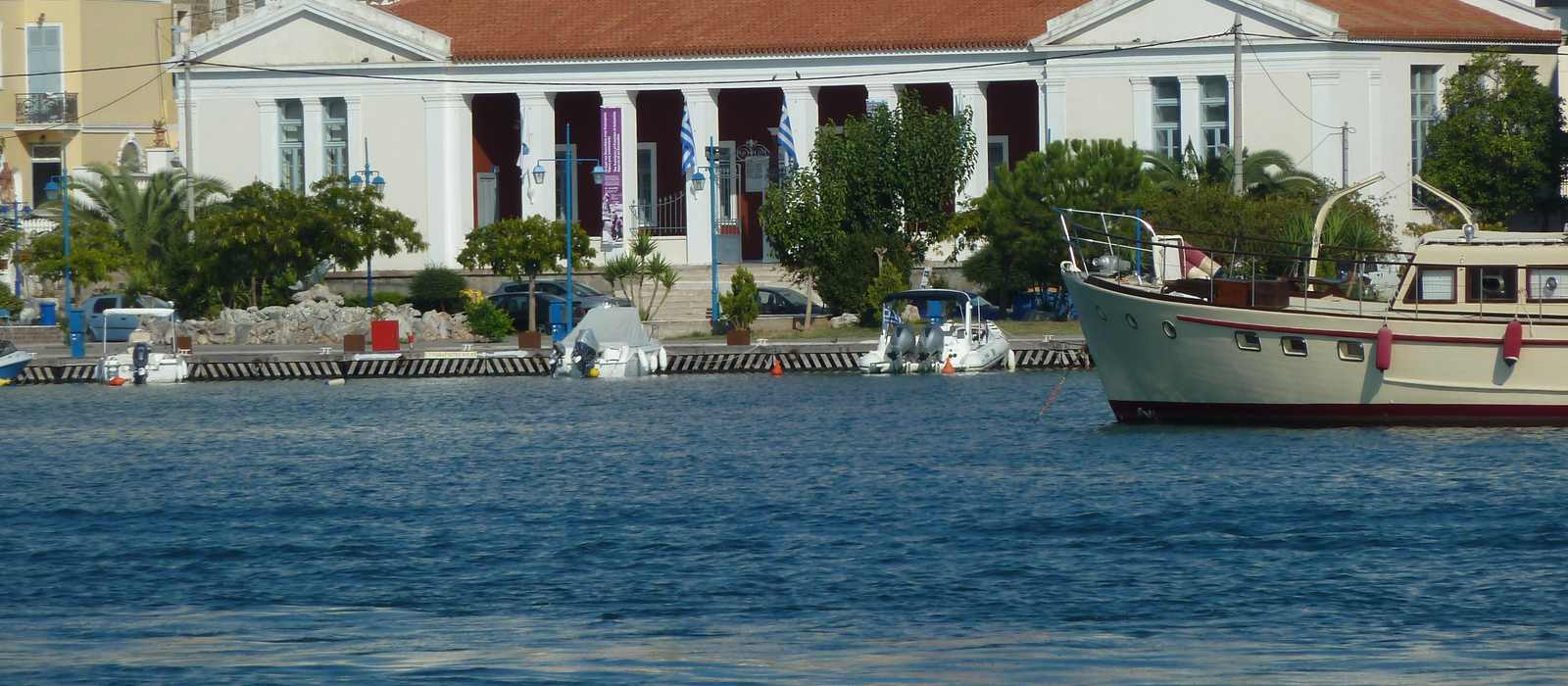harbor boats buildings coastline