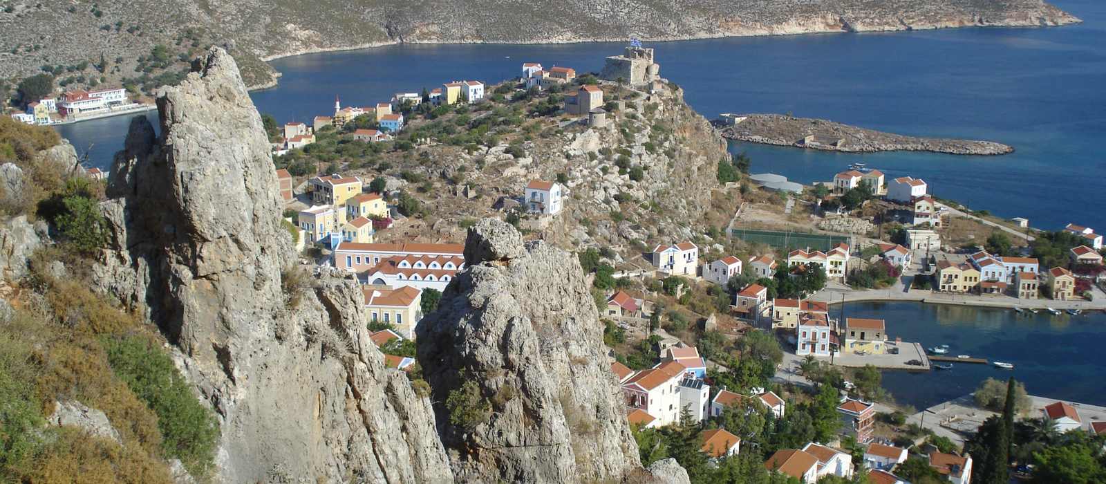 coastal town harbor view