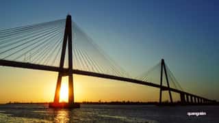 bridge sunset water