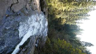 waterfall forest rocks