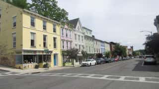 historic streetscape buildings shops