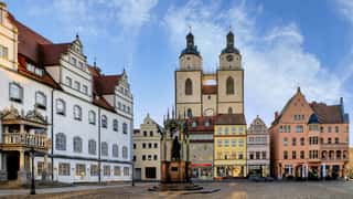 town square historic buildings church