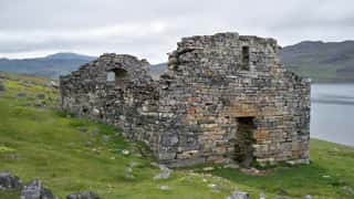 stone ruins coastline landscape