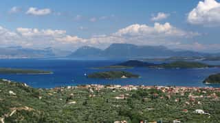 coastal town islands sea landscape