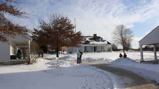 historic buildings snow landscape