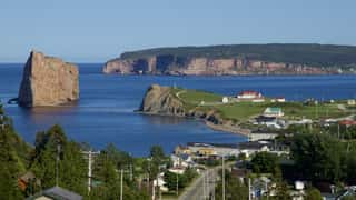 coastal village rock formations landscape
