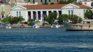 harbor boats buildings coastline