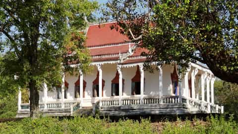 temple building architecture trees