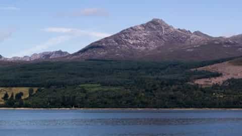 mountains coastline water landscape