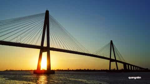 bridge sunset water