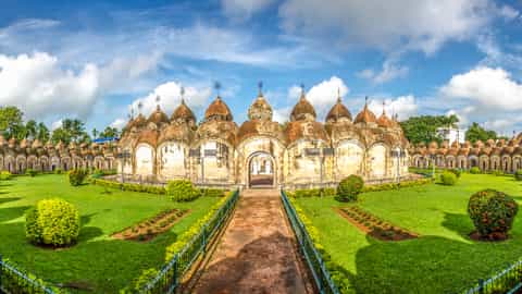 temple complex with domes and arches
