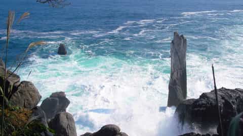 coastal rock formation ocean waves