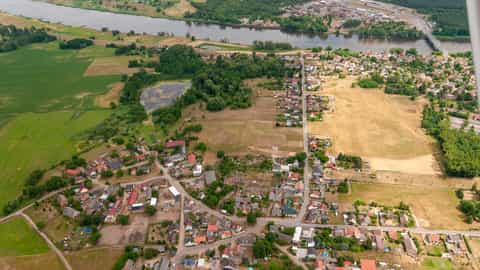 village river landscape aerial view