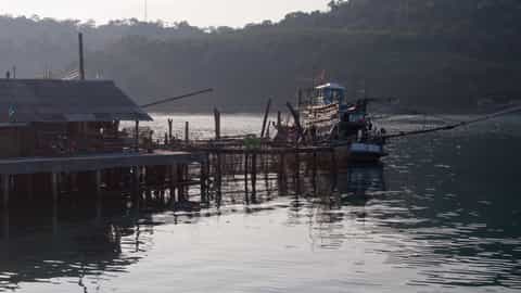 harbor fishing boats pier water
