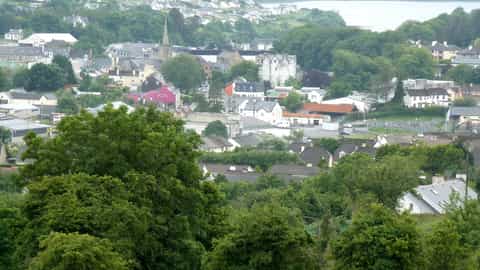 town and water view