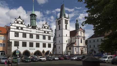 town square historic buildings church