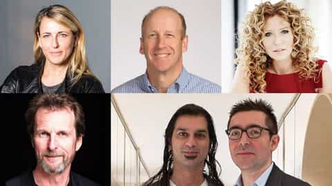 Collage of five portraits of different people - Celebrity Edge, Celebrity Cruises