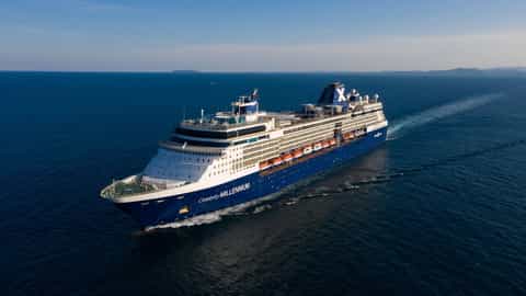 A large cruise ship sails on the ocean - Celebrity Millennium, Celebrity Cruises