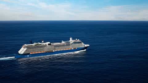 A large cruise ship sails on the open ocean - Celebrity Silhouette, Celebrity Cruises