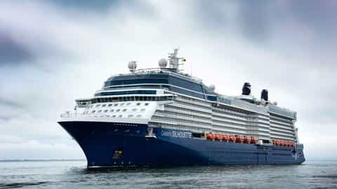 A large cruise ship sails on the water - Celebrity Silhouette, Celebrity Cruises