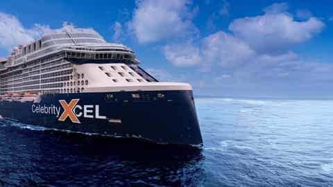 A large cruise ship sails on the ocean - Celebrity Xcel, Celebrity Cruises