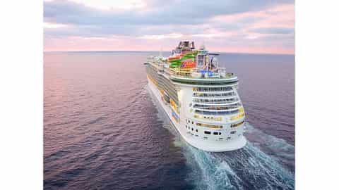 A large cruise ship sails on the ocean - Liberty Of The Seas, Royal Caribbean