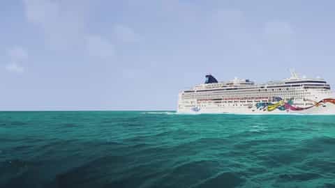 A large cruise ship sails on the ocean - Norwegian Jewel, Norwegian Cruise Line
