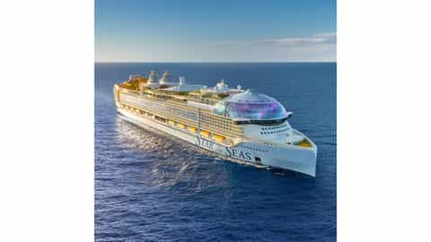 A large cruise ship sails on the ocean - Star Of The Seas, Royal Caribbean