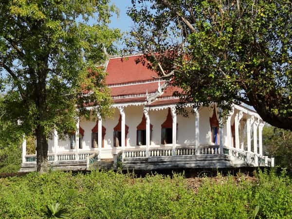 temple building architecture trees
