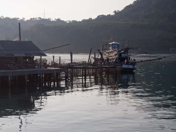 harbor fishing boats pier water