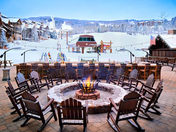 The Ritz-Carlton, Bachelor Gulch, United States — The Ritz-Carlton, Bachelor Gulch - Enjoy stunning views of Bachelor Gulch from the Mountainside Terrace. Roast s'mores by the fire pit or indulge in an adult beverage from Fireside Bar, all while just step