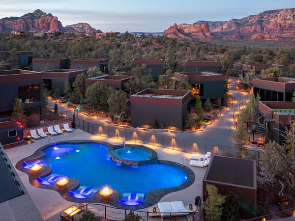 Ambiente Sedona, A Landscape Hotel, United States — Ambiente Sedona, A Landscape Hotel - Pool at dusk