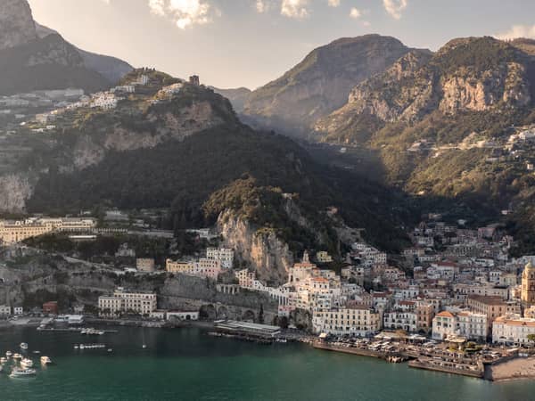 Anantara Convento di Amalfi Grand Hotel, Italy — Anantara Convento di Amalfi Grand Hotel - Arial View of the Coastline and Mountains