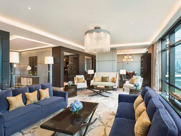 The St. Regis Bangkok, Thailand — The St. Regis Bangkok - The Royal Suite offers every imaginable comfort and convenience, with truly inspirational interior design, classic polished wood floors and intimate lighting. Original Thai objets d'art add a timel