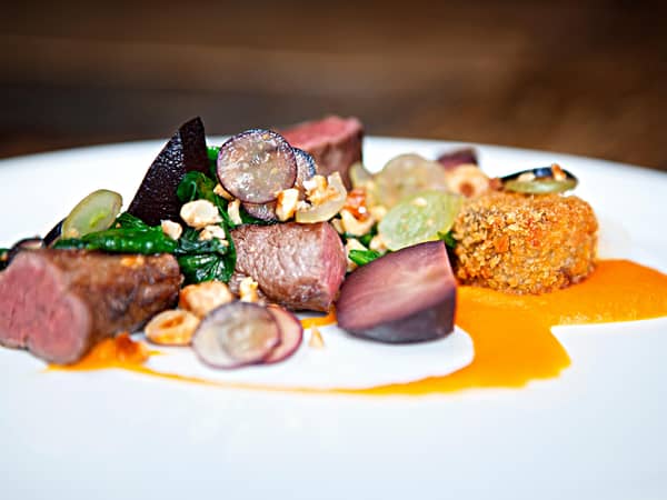 Treetops Lodge & Estate, New Zealand — Treetops Lodge & Estate - Estate Fallow Venison Loin Braised Shank Kromeski Smoked Pumpkin Puree Red Wine Jerusalem Artichoke Estate Kokihi Roasted Hazelnut And Grape