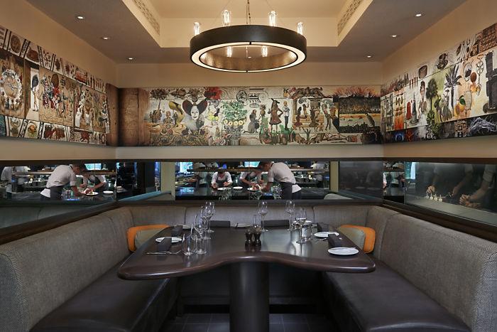 Mandarin Oriental Hyde Park, London, England — Mandarin Oriental Hyde Park, London - Dinner by Heston Blumenthal: Chef's Table overlooking the glass enclosed kitchen