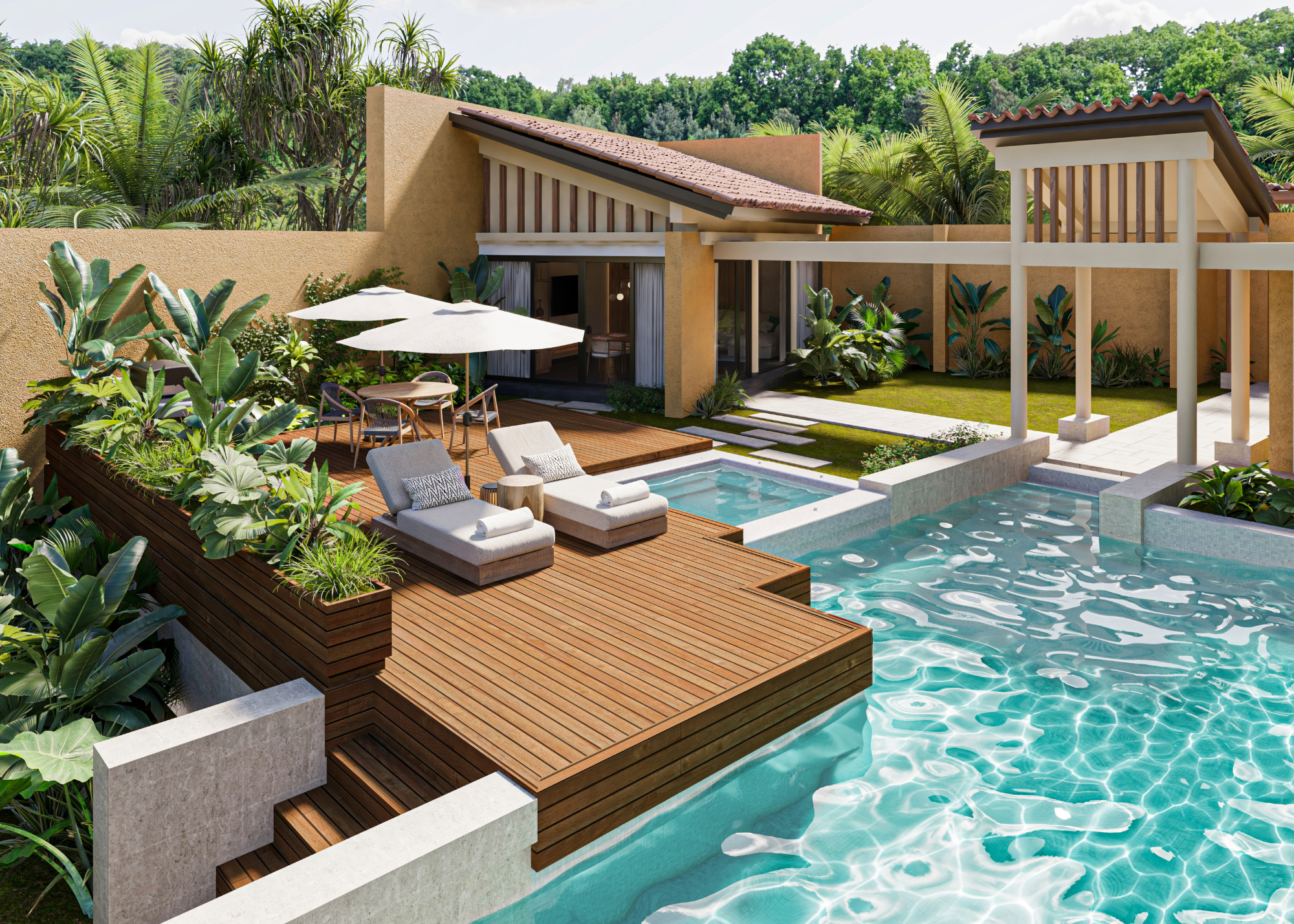 Serenity Pool Villa with Living Room