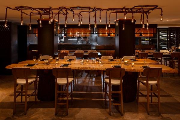 The May Fair, England — The May Fair - May Fair Kitchen - High top table