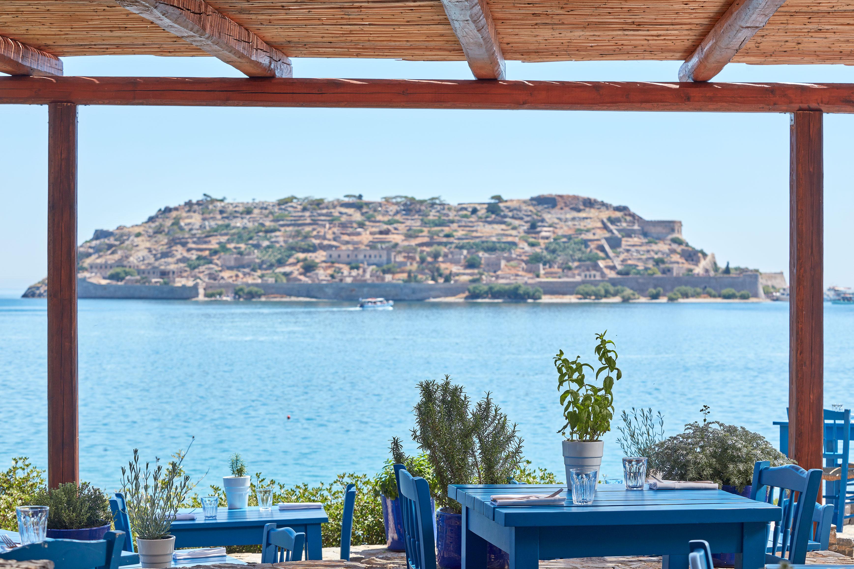 Phaea Blue, Elounda, Crete, Greece — Phaea Blue, Elounda, Crete - Blue Door Taverna